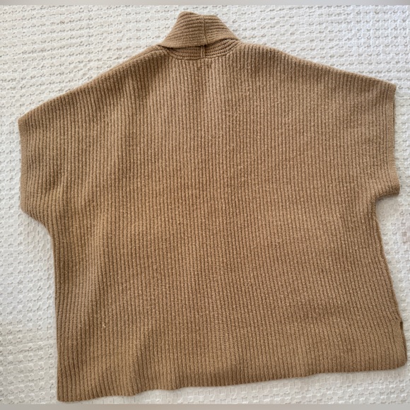 Aerie Oversized Ribbed Knit Cardigan Sweater Tan Camel Open Front Medium - Picture 5 of 5